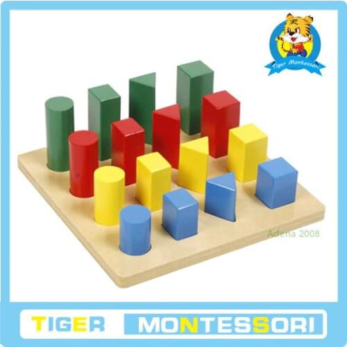 Professional montessori material wooden educational toy mathematics Shape Ladder
