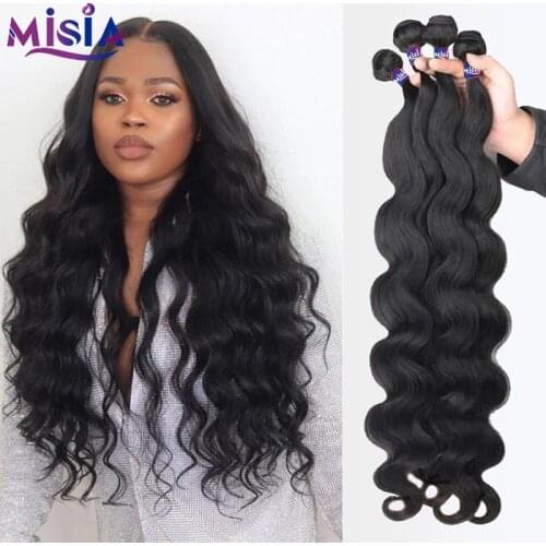MISIA Body Wave Bundles 8-30 Inch Bundles 100% Human Hair Bundles Top Quality 1/3/4 PCS Brazilian Hair Weave Bundles Remy Hair