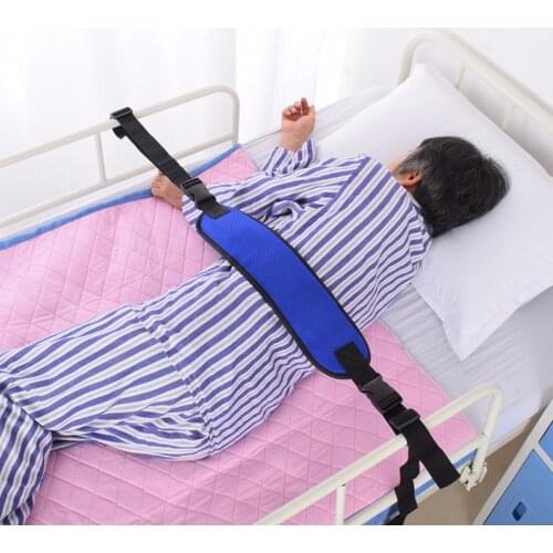 Adjustable Bed Safety Harness Belt Bedside Guardrail with Bedside Restraint Belt for Elderly Bedridden Paralyzed Patients