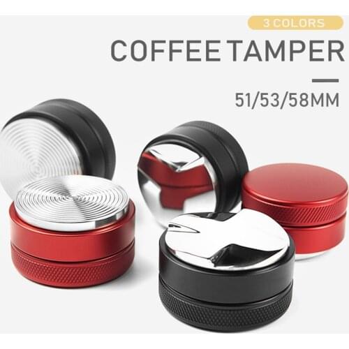 51/53/58/58.3mm Adjustable 304 Stainless Steel Coffee Espresso Tamper Macaron Convex Three Angled Slopes Base Distribution Tools