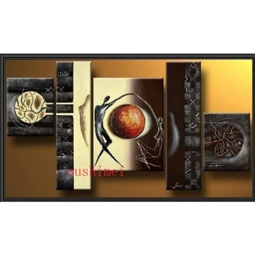 Handmade Modern Oil Painting On Canvas Abstract Painting Guaranteed Free Shipping Home Decor Art 5 Pcs Picture Paint On Canvas