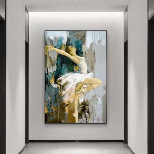 Sexy Ballerina Abstract Canvas Paintings on the Wall Art Posters And Prints Dancer Girl Canvas Art Pictures For Living Room Wall