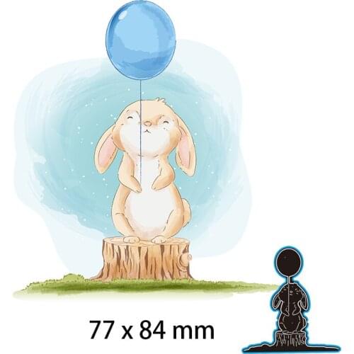 Cutting Dies Rabbit and Balloon New for Decoration Scrapbooking Stencil Paper Craft Album Template 77*84mm