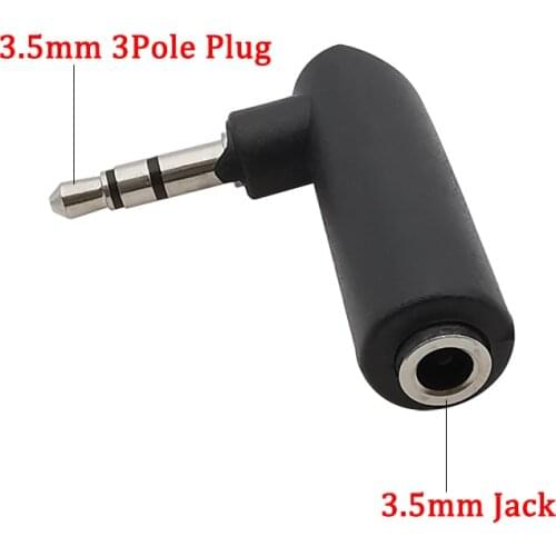 1/3/5 Pcs 3.5 Jack Right Angle 3.5mm Female to 3.5mm 3 Pole Male Audio Stereo Plug Headphone Extension Converter Aux Connector