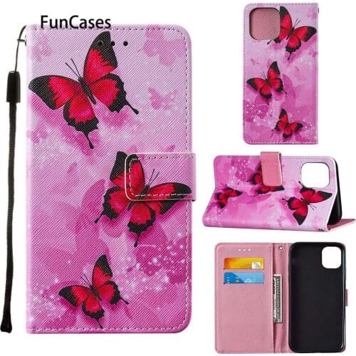Cute Cases For iPhone 12 Pro Max Blue Butterfly PU Leather Flip Wallet Phone Bag iPhone 12 MIni 5.4 6.1 2020 6.7 Touch 7 Cover