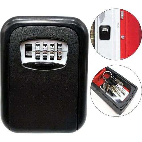 Key Storage Lock Box 4-Digit Combination Lock Box Wall Mounted Lock Box Key Safe Box Security Key Holder