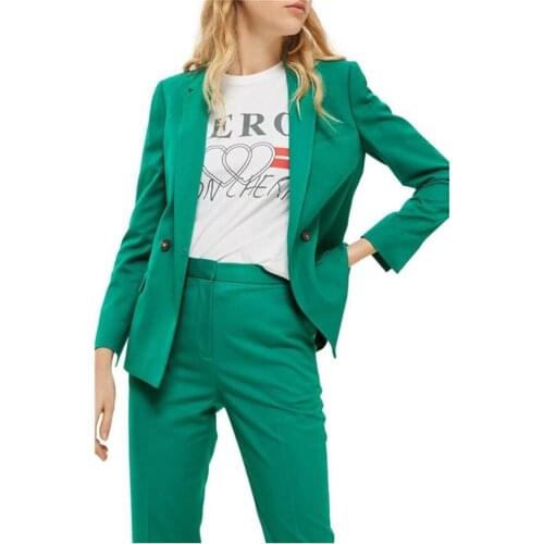 Green Women Suits Female Office Uniform Formal Pant Suits for Weddings Ladies Trouser Suit Jacket+Pants Custom Made