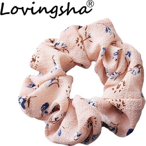 LOVINGSHA Hair Accessories Women Hair Tie Ladies Floarl Design Scrunchie Fashion Female Girl Ponytail Hair Holder Rope ATC040