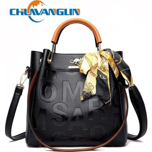 Chuwanglin Letter Pu Leather Women Shoulder Bags High Capacity Ladies Crossbody Bag Fashion Casual Female Tote Bag 6080951