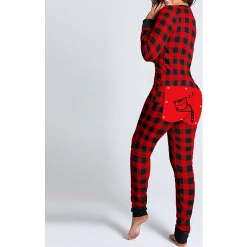 Womens Pajamas Button-Down Front Functional Buttoned Flap Adults Jumpsuit Sexy Femme Pijama Combinaison Nachtkleding Vrouwen