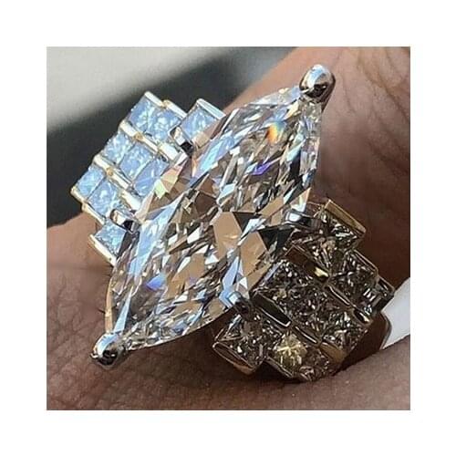 925 sterling silver creative marquise cubic zircon engagement ring for women wedding party gift finger big brand jewelry r4585