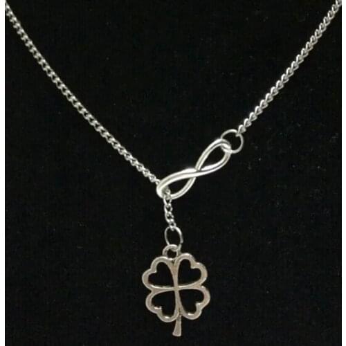 10 pcs Fast shipping FourLeaf Clover Infinity Charms Collar Sweater Chain Pendant Necklace Jewelry Holiday Gifts