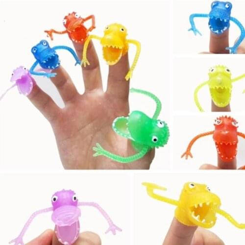 10 pcs Dinosaur Finger Puppets Story Time Kids Funny Dinosaur Toys Pinata Party Favors Toy Plastic Puppets New-Color Assorted