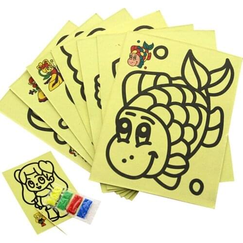 10 Pcs Colorful Children Drawing Toys Sand Painting Pictures Kids DIY Crafts Early Educational Learning Creative Drawing Toys