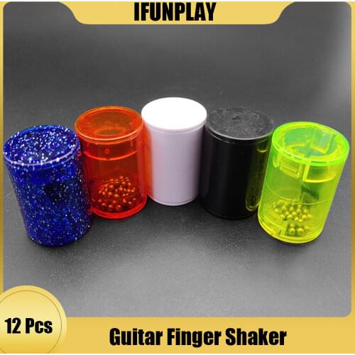 12/60pcs Colorful Guitar Ukulele Sand Shaker Rhythm Sand Shaker Music Finger Ring Finger Shot for Ukulele Guitar Accessories