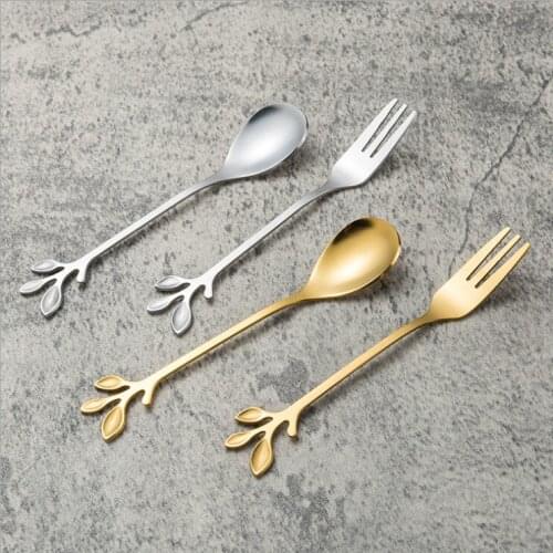 2 Pieces/Set Ice Cream Tea Stirring Spoons Retro Dessert Demitasse Espresso Spoons Set Cutlery Kitchen Tableware