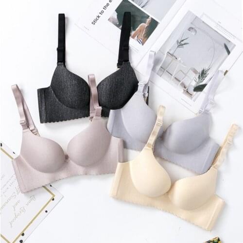 One-piece Bralette Sexy Women Bra Seamless Wire Free Bras 3/4 Cup Lingerie Push Up Bra Solid Color Padded Brassiere