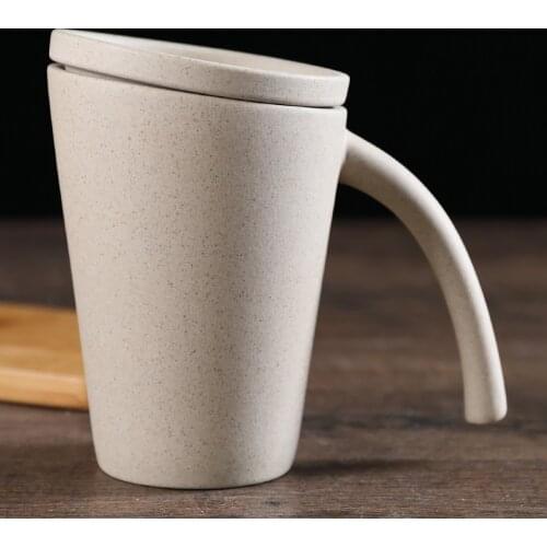 Retro Pottery Tea Cup Unique Traditional Chinese Retro Style Ceramic Cup, 350ml Hand-made Breakfast Cup Special Gift for Friends