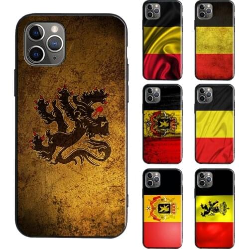 Belgium Coat of Arms Flag TPU Case For iPhone 11 12 Pro Max mini XR X XS Max 6S 7 8 Plus SE 2020 Cover Funda