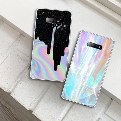 Holographic Prism Laser Glitter Phone Case Transparent For Samsung Galaxy A71 A21s S8 S9 S10 plus note 20 ultra