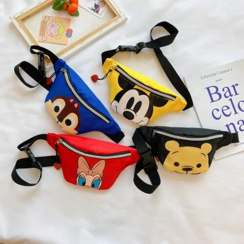 Disney Childrens bag messenger shoulder bag boys and girls cartoon cute Mickey waist bag mickey mouse fashion shoulder ba