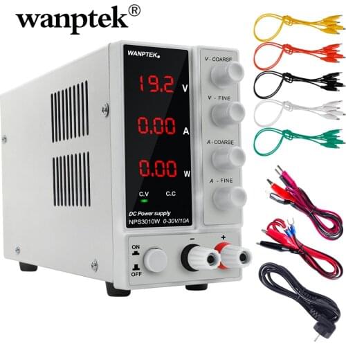 Wanptek DC Switching LAb Power Supply 120V 60V 30V 10A 5A With 7 Pair Output Cable Bench Mini Adjustable Digital Power Source