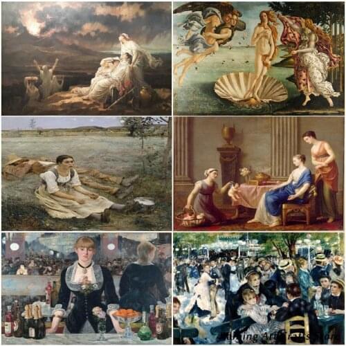 World Famous Paintings Character 5D Diy Diamond Embroidery Full Square Round Drill Cross Stitch Kits Mosaic Pictures Home Decor