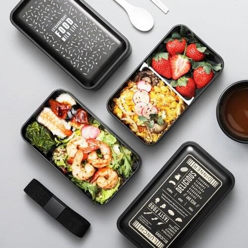 Lunch Box Double-layer Portable Bento Box Eco-friendly Food Container With Compartments Leakproof Microwavable Bpa Free