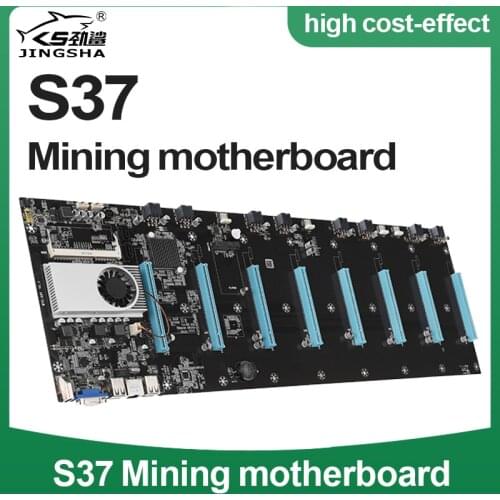 Mining Motherboard S37 Onboard 1037U CPU HM77 Chipset VGA HDMI 8-GPU Bitcoin Mining Cryptocurrency BTC Motherboard spacing 65mm