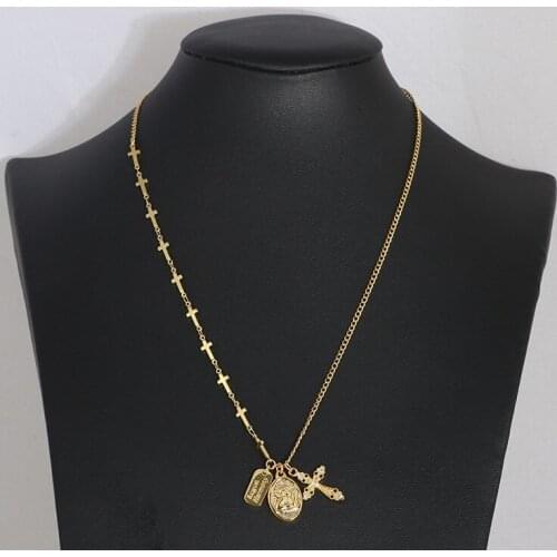 Fashion vintage little angel cross long necklace
