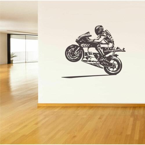 Motorcycle Driver Wall Sticker Motorcycle Helmet Teenagers Boys Room Decoration Wall Decals Vinyl Home Art Mural Z543