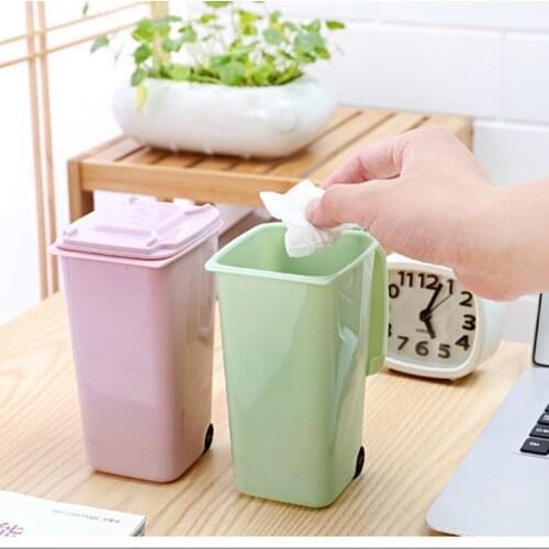 Trash Can Kosz Na Smieci Poubelle Dustbin Prullenbak Mini Plastic Trash Can Storage Bin Desktop Organizer Pen Pencil Holder#W