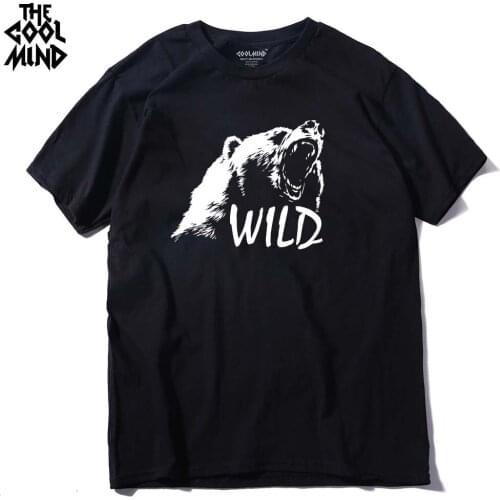 COOLMIND BE0114A cotton bea printed men t shirt casual short sleeves mens t-shirt casual men tops tee shirts