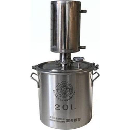 20L Liters 5 Gal Household Moonshine Still Brew Kit Alcohol Vodka Boiler Distiller 304 Stainless Steel Thumper Wine Making