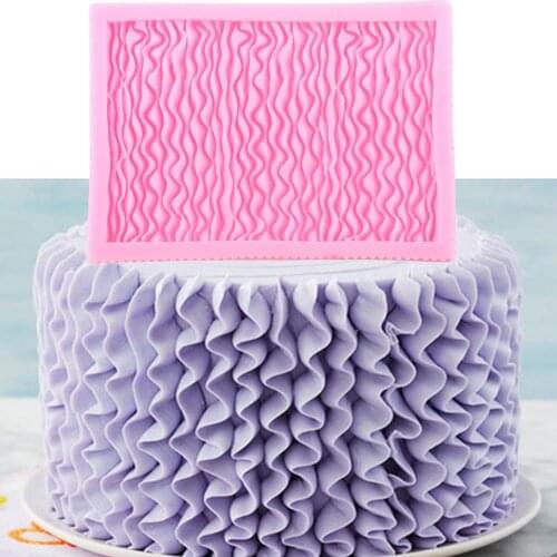 Ruffle Fold Cake Border Silicone Mould DIY Wedding Fondant Cake Decorating Tools Chocolate Gumpaste Candy Clay Moulds