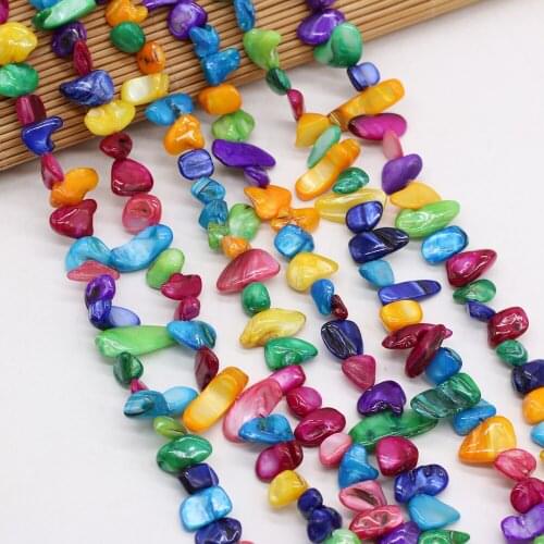 Wholesale Natural Shell Conch Beads Colorful Dye Shells Gravel Loose Beads for Jewelry Making DIY Craft Bracelet Necklace 80cm
