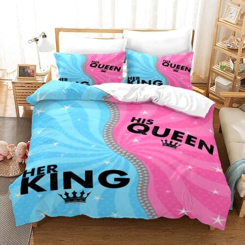 Creative Couples Duvet Cover Digital Printing Quilt Cover Lovers Bedding Set Queen King Size Comforter Cover Double Bedclothes
