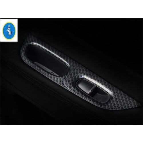 Yimaautotrims Armrest Window Glass Lift Button Cover Matte Carbon Fiber ABS Fit For Nissan X-Trail X Trail Rogue T32 2014 - 2020