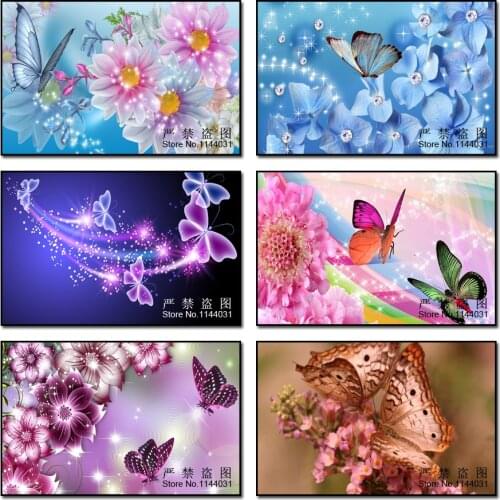 Full Butterfly & Flower DIY 5D Diamond Embroidery Animal Landscape Painting Cross Stitch Embroidery Kit For Home Christmas Decor