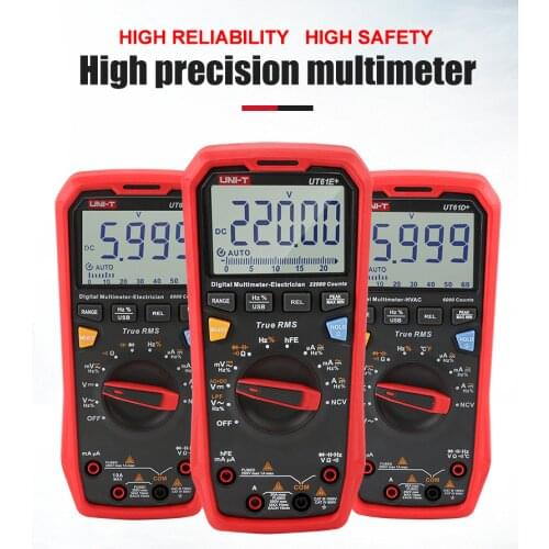 UT61B+ UT61E+ UT61D+ Handheld Professional Digital Multimeter Tester Unit True RMS Auto Range 6000 Counts DC AC 1000V