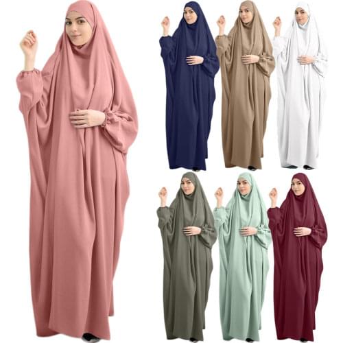 Ramadan Muslim Burqa Abaya Women Hijab Prayer Dress Islam Overhead Burka Niqab Long Khimar Kaftan Robe Arab Middle East Clothing