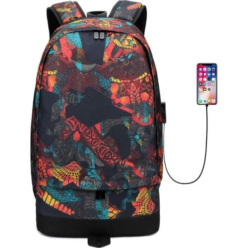 Large Capacity Men Backpack Basketball Bag For Students USB Backpack Boys Knapsack Waterproof Travel Computer Schoolbag