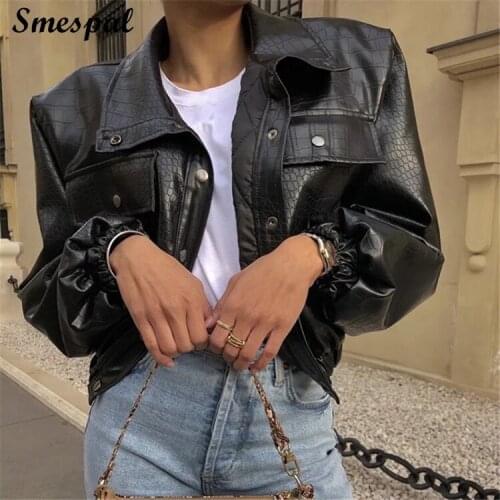 SMESPAL Womens Winter Leather Jackets