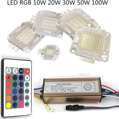 Led RGB Chip High Power Cob lamp 10W 20W 30W 50W 100W 35mli good quality Chip Beads blubs Epistar For DIY Spotlight Flood light