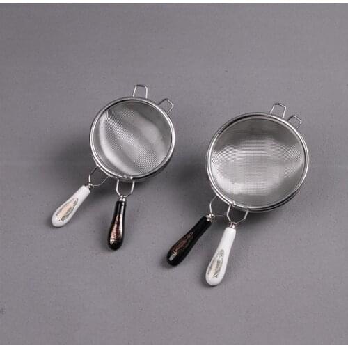 Japanese 304 Stainless Steel Tea Strainer Tea Strainer Fine Filter Screen Tea Strainer Tea Strainer Black and White Handle Size
