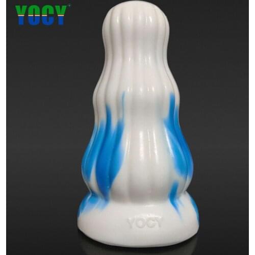 YOCY Huge Butt Plug Silicone Dildo Soft Anal Women Toy Curved Anus Expand Thick Anal Trainer Suction Cup Dildos Massage For Male