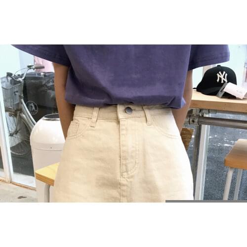 Denim Skirt Female High Waist Spring and Autumn Korean Version of Large Size Fat Mm Simple and Versatile A-line Skirt