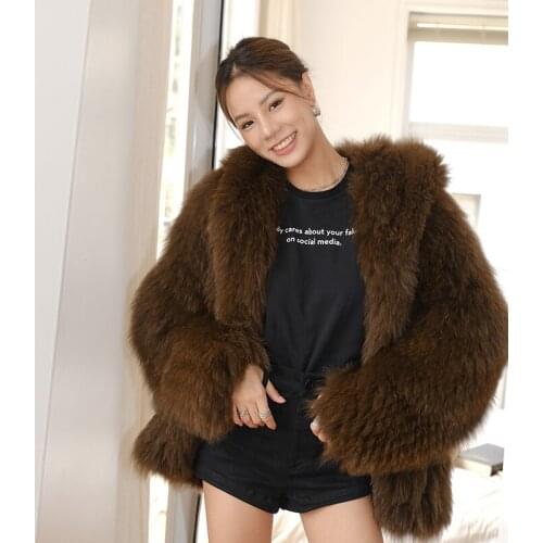 JMLD Fox Fur Medium And Long Fur Womens 2021 New Autumn And Winter Hooded Jacket Young Fashion Versatile Style