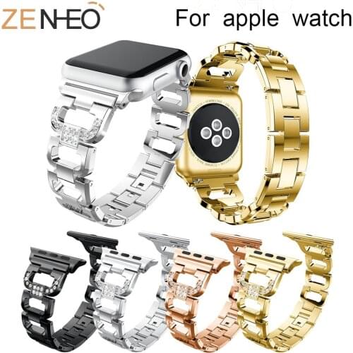 Womens Bracelet Metal For Apple Watch Band strap 44mm 40mm 38mm 42mm For iWatch Series 4 3 2 1 wristband Rhinestone straps belt