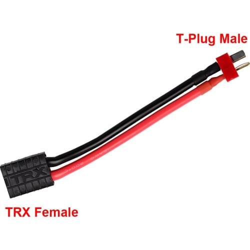 1Pcs TRX 13cm T Plug Female Male Connector Adapter Wires for 1/10 RC Crawler Traxxas Series TRX4 TRX6 RC Car